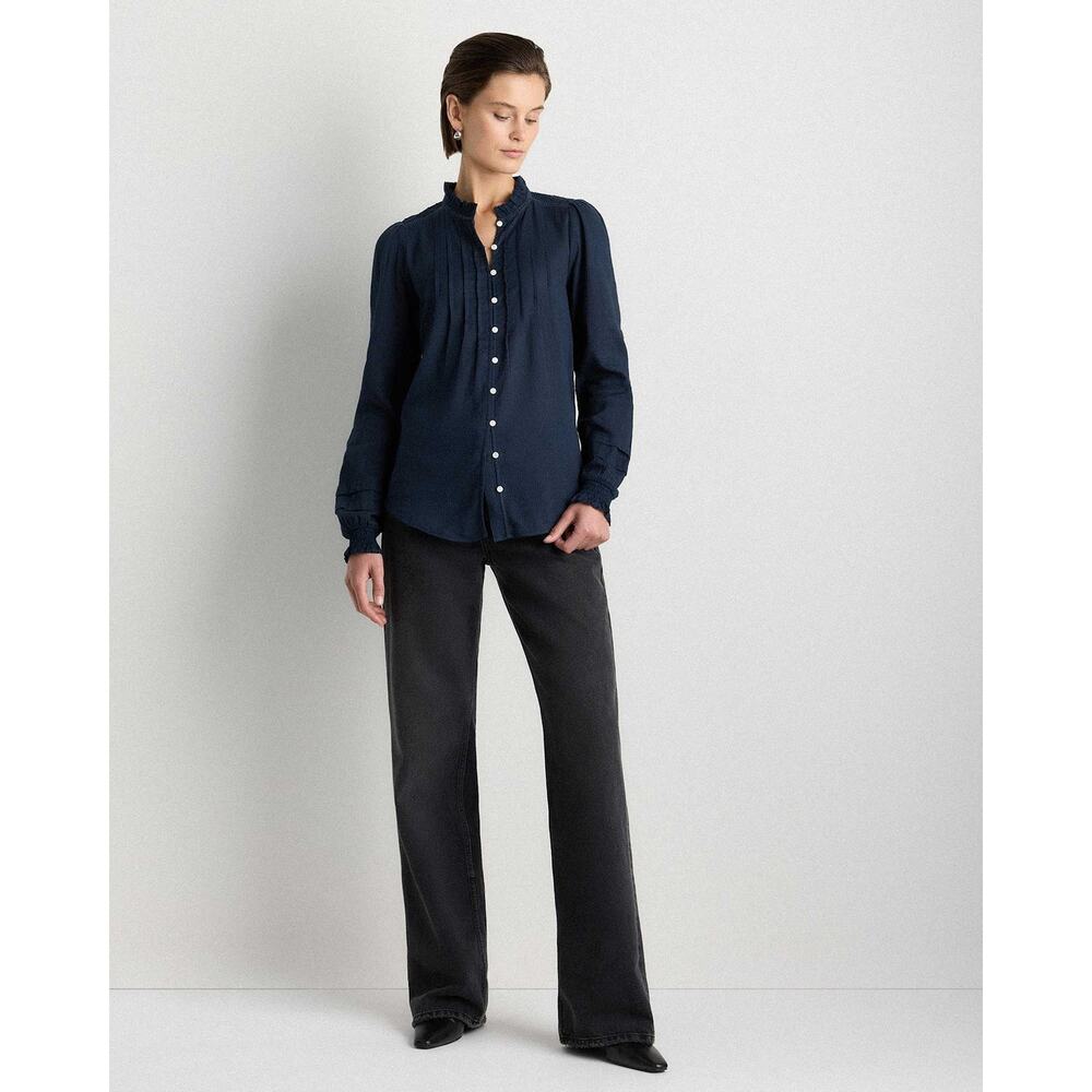 Quince Navy Blue Women's Blouse